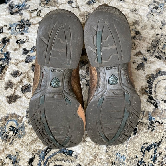 Ariat Brown Size 9.5 D Men Leather Work Western Square Toe Cowboy Boots - Picture 7 of 8